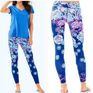 Lilly‎ Pulitzer Luxletic Maralyn Leggings Gypsea Girl Athleisure Lounge Preppy